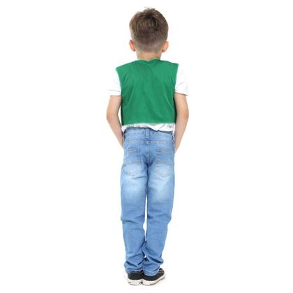 Imagem de Colete Junino Infantil Verde com Bandeirinhas Coloridas