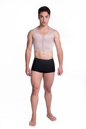 Imagem de Colete Modelador Slim Masculino Curto Pós Cirúrgico Ginecomastia Regata Fecho Frontal 1619