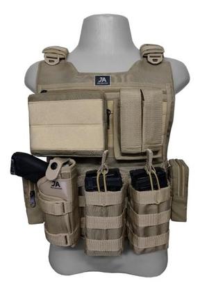 Imagem de Colete Modular JA3 nível 3a 10 Acessórios Tan JA Rio Militar