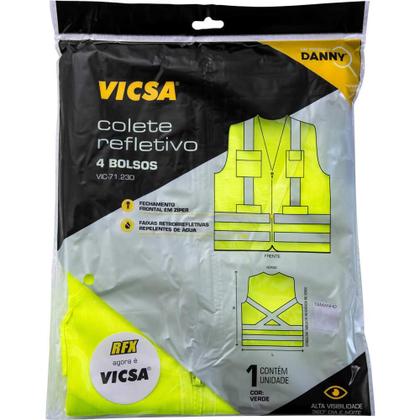 Imagem de Colete Para Sinalização com 4 Bolso, Refletivo, Verde . Tamanho M Tipo "inteiro" VIC 71230, Vicsa OstenVonder