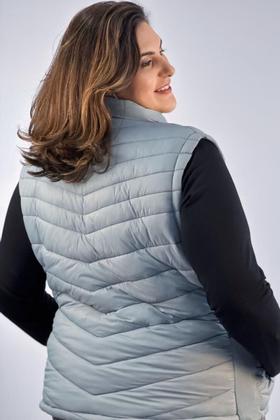 Imagem de Colete Puffer Feminino Forrado com Zíper Plus Size