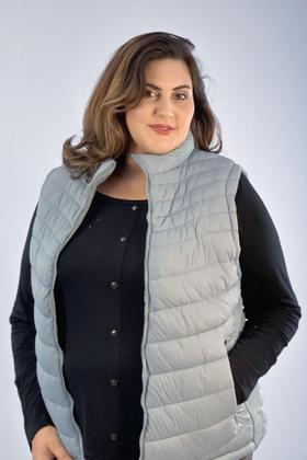 Imagem de Colete Puffer Feminino Forrado com Zíper Plus Size