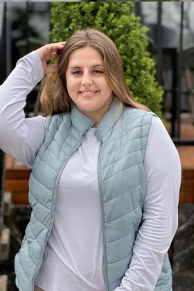 Imagem de Colete Puffer Feminino Forrado com Zíper Plus Size