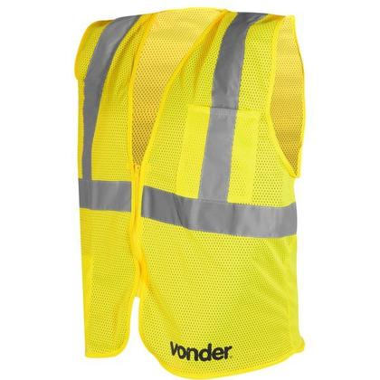 Imagem de Colete Refletivo Bolso Amarelo Ziper Cv104 - Vonder
