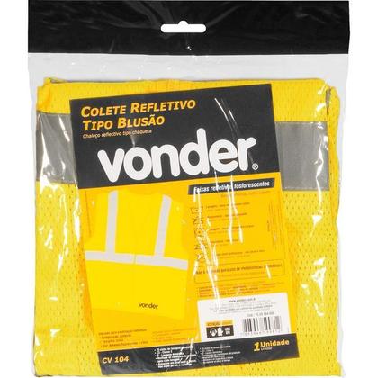 Imagem de Colete Refletivo Bolso Amarelo Ziper Cv104 - Vonder