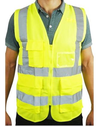 Imagem de Colete Refletivo Jaqueta Verde Sinalização Epi Kit 10x