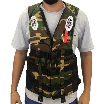 Imagem de Colete Salva Vidas 80Kg a 90Kg Regulável C/ Apito Emergência