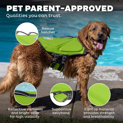 Imagem de Colete salva-vidas para cães Outward Hound Dawson Swim verde tamanho XL