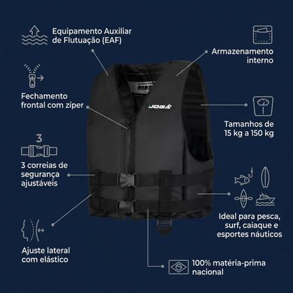 Imagem de Colete Salva Vidas Wave Jogá Esportivo Infantil Adulto Azul 20kg a 70kg