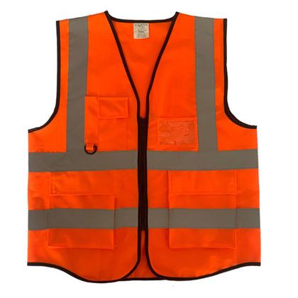 Imagem de Colete Sinalizador Faixa Refletiva Blusao Fluorescente Segurança Trabalho EPI Obra Construçao Transito Engarramento Sinal Blusa Proteçao Cracha Caneta