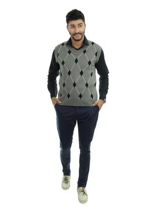 Imagem de Colete Tricot Enzo Pulôver Masculino Shopping do Tricô Xadrez