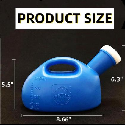 Imagem de Coletor de mictório masculino portátil Potty YUMSUM de 2000 ml azul