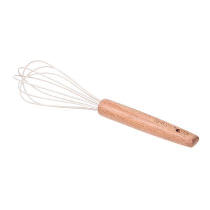 Imagem de Colher Batedora de Silicone com Cabo de Madeira Spicy Bege