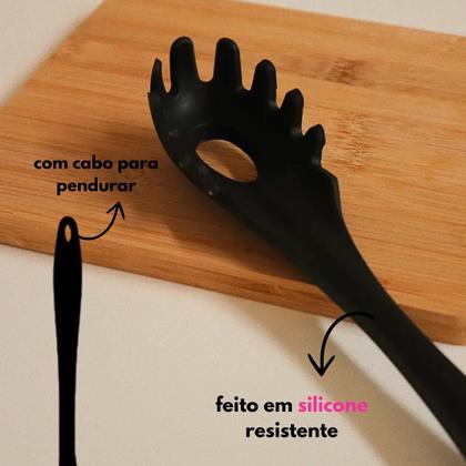 Imagem de Colher Colherão Arroz Panela Elétrica Silicone Tamanho Pequena E Pegador Massa Formato Concha