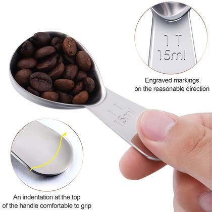 Imagem de Colher de café Patelai de aço inoxidável de 15 ml com alça curta (3 unidades)