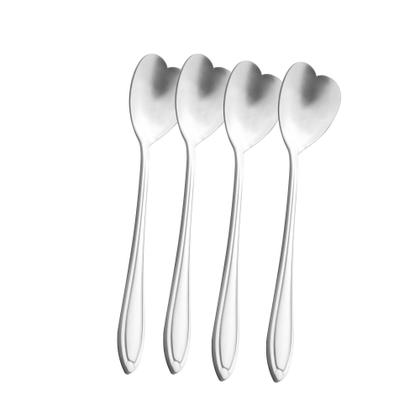 Imagem de Colher de Chá Café 4 unid. C/ Porta Colher Cristal Coração