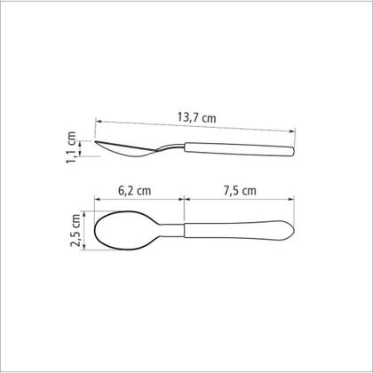 Imagem de Colher de Chá Tramontina Leme com Lâmina em Aço Inox e Cabo de Polipropileno Cinza