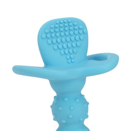 Imagem de Colher de Silicone Com Trava De Segurança  Azul - Nuby