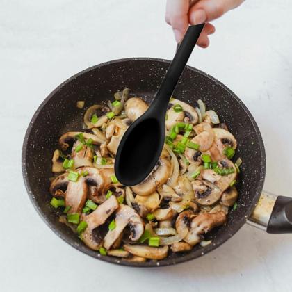 Imagem de Colher de Silicone Grande Cabo Longo Comprido Resistente 30cm Colorida