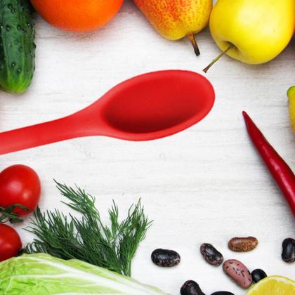 Imagem de Colher de Silicone Grande Cabo Longo Comprido Resistente 30cm Colorida