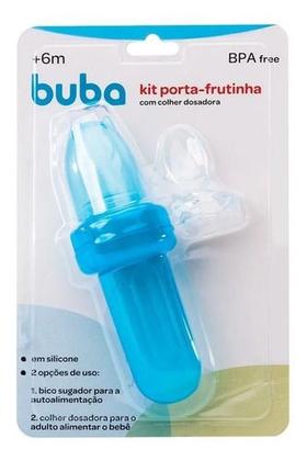 Imagem de Colher Dosadora E Porta Frutinha De Silicone Buba Azul