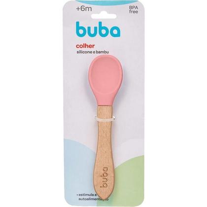 Imagem de Colher em silicone e bambu rosa - buba