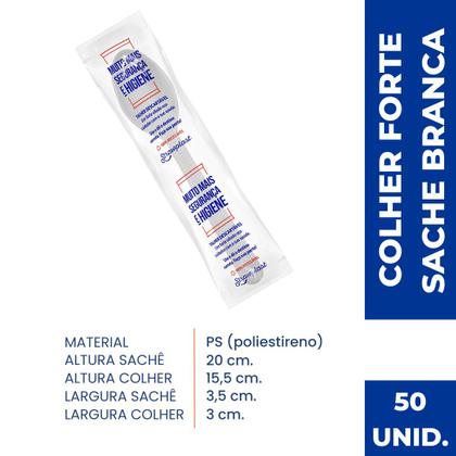 Imagem de Colher Embalada 1 A 1 Branca  C/ 50 Reforçada