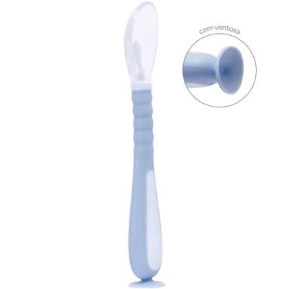 Imagem de Colher Flexivel Em Silicone Azul - Buba