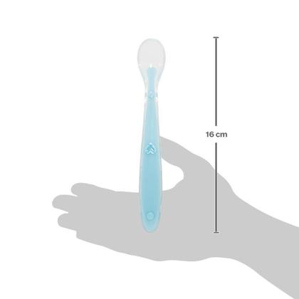 Imagem de Colher Infantil Anatomica Com 2 Und Azul Buba