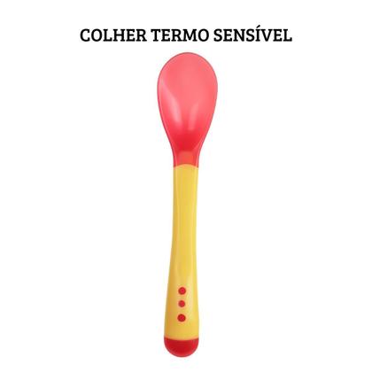 Imagem de Colher Infantil Silicone Termo Sensível Sem BPA