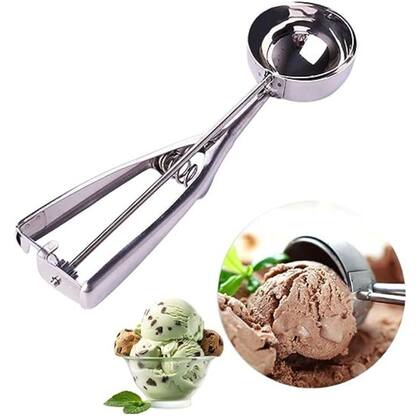 Imagem de Colher Pegador Concha De Sorvete e Pão de Queijo com Extrator De Bolas Automático Aço Inox Profissional