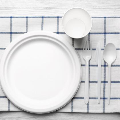 Imagem de Colher Refeição Branco com 50 Unidades Prafesta