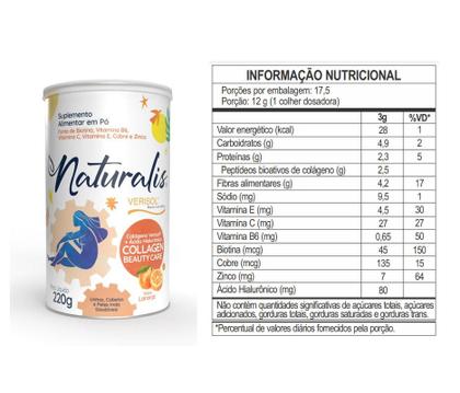 Imagem de Collagen Beauty Care Verisol Naturalis em Pó Sabor Laranja Kit 3 Latas