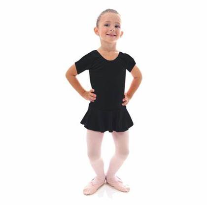 Imagem de Collant de manga curta Com Saia Acoplados/costurado/embutido Vestidinho Ballet Uniforme Ballet jazz