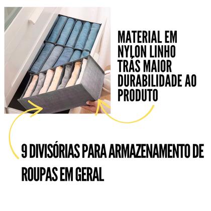 Imagem de Colmeia Organizador de Roupas Para Guarda-Roupa, Gaveteiro Armário Com 9 Divisórias