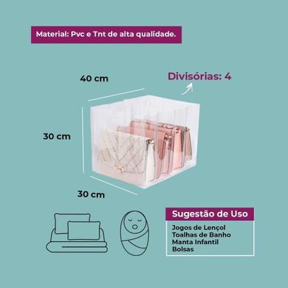 Imagem de Colmeia Organizadora Gaveta Bolsa Multiuso 4 Nichos 40X30X30