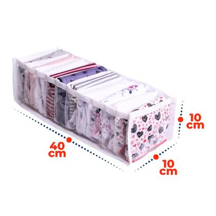 Imagem de Colmeia Organizadora Gaveta Viés Branco P Extra 40x10x10 Kit 8 Uni