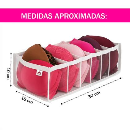 Imagem de Colmeia Organizadora Ideal para Sutiã Roupas Íntimas Tamanho P 15x30x10cm com 6 Divisórias Organizador de Gavetas