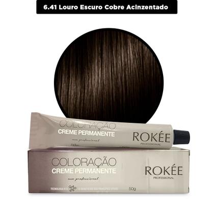 Imagem de Coloração ROKÉE 6.41 Louro Escuro Cobre Acinzentado - 50g