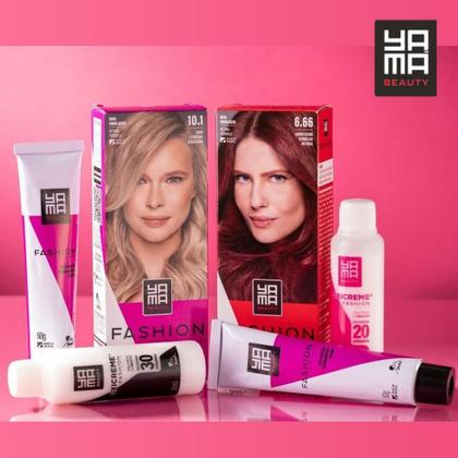 Imagem de Coloração Yama Fashion Color Tintura Tinta Cabelo Creme Mini Kit 10.0 Louro Clarissimo