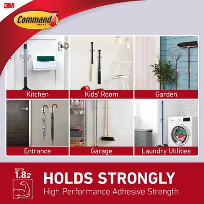 Imagem de Comando de gancho de parede com pinças de vassoura e esfregão para espaços residenciais