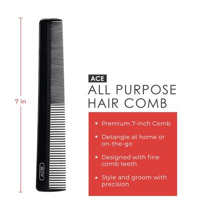 Imagem de Comb GOODY ACE ACE, cabelo multiuso, 7 polegadas, preto