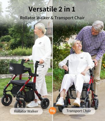 Imagem de Combinação de cadeira de rodas Rollator Walker VOCIC Walkers para idosos