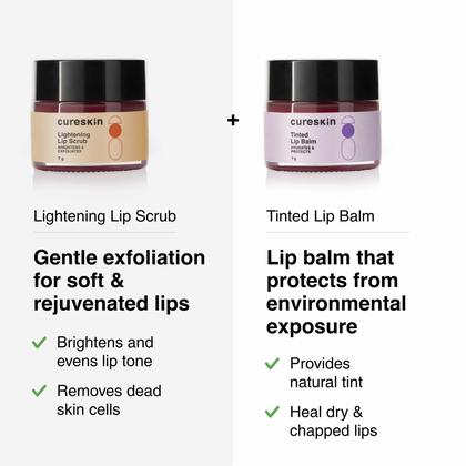Imagem de Combinação de esfoliante labial e protetor labial colorido Cureskin Lightening