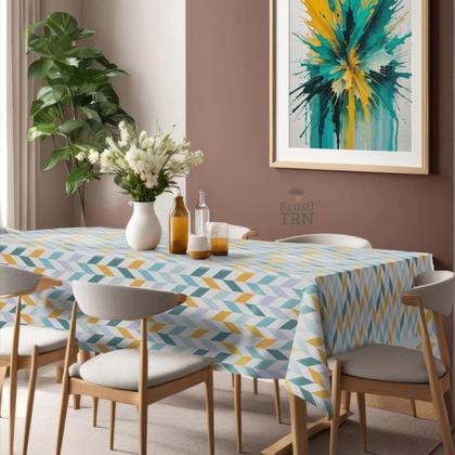 Imagem de Combo 1 Toalha de Mesa 4 Lugares Impermeável Com 5 Panos De Chão Quadriculados Multiuso Geral