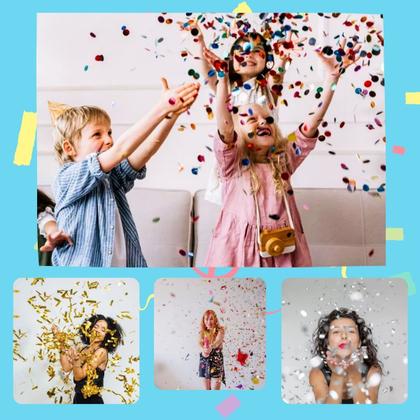 Imagem de Combo 10 Lança Confete Colorido Metalizado Festa Celebração