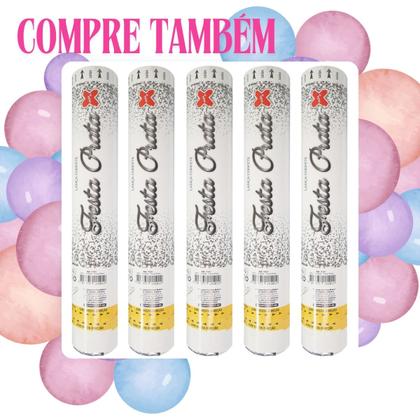 Imagem de Combo 10 Lança Confete Prata Metalizado Festa Celebração