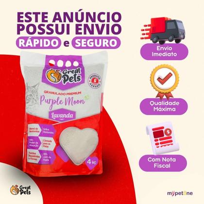 Imagem de Combo 2 Areia Bentonita Esférica Premium Lavanda Great Pets para Gatos - 4 Kg