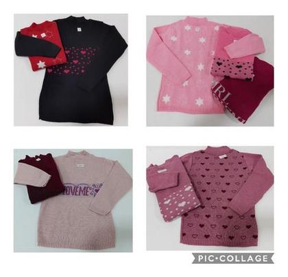 Imagem de Combo 2 Básica Lã Blusa Inverno Menina T 8 10 12 Juvenil 942