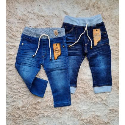 Imagem de Combo 2 calças jeans bebe menino com elastano Tam P ,M e G.